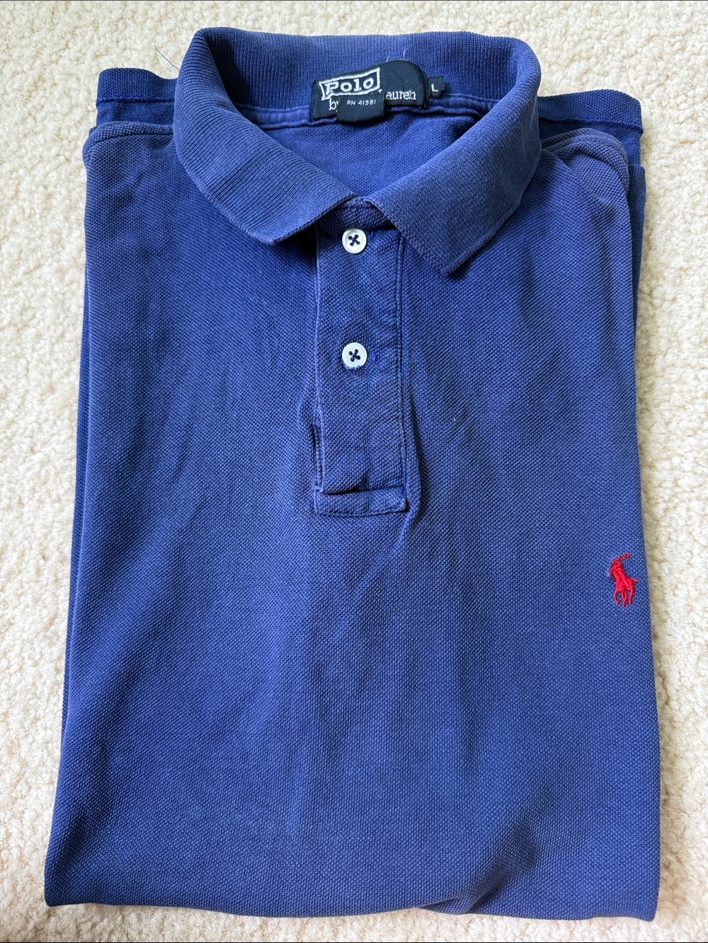 Polo Ralph Lauren!!! Classic Navy Polo size L 100% cotton